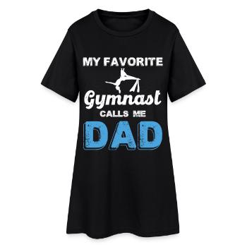 Mon gymnaste préféré m’appelle papa - Robe T-shirt Femme - noir - Devant