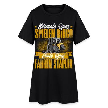 Opa Staplerfahrer - Frauen T-Shirt-Kleid - Schwarz - Vorne