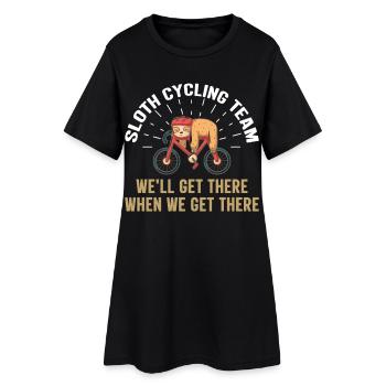 Vélo de cyclisme paresseux - Robe T-shirt Femme - noir - Devant