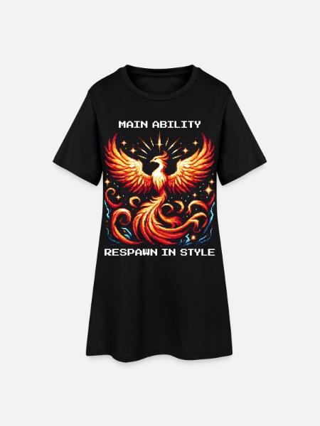 Capacité principale : Réapparaître avec style | Phénix - Robe T-shirt Femme - noir