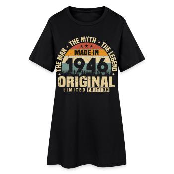 Vintage 1946 Born Original Birthday Gift - Women’s T-Shirt Dress - black - Front