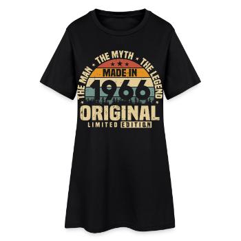 Vintage 1966 Born Original Birthday Gift - Women’s T-Shirt Dress - black - Front