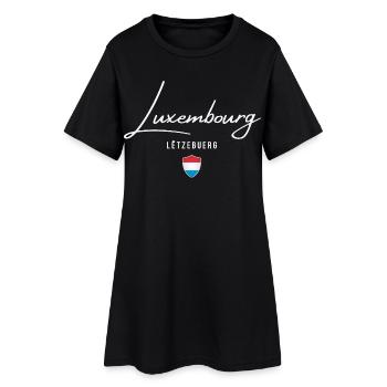 Fabriqué au Luxembourg, fierté luxembourgeoise - Robe T-shirt Femme - noir - Devant