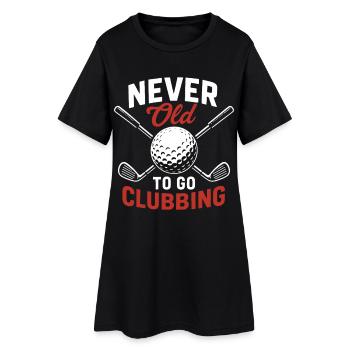 Jamais vieux pour aller en boîte de golf drôle Design de golf - Robe T-shirt Femme - noir - Devant