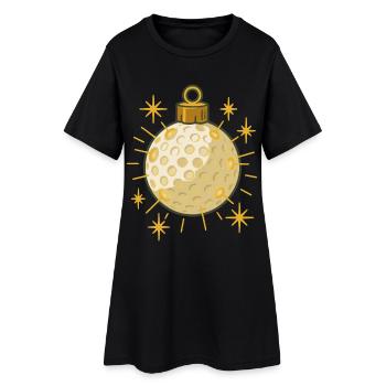Drôle de balle de golf décoration d’arbre de Noël Design - Robe T-shirt Femme - noir - Devant