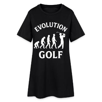 Evolution Golf Lustiges Golfdesign - Frauen T-Shirt-Kleid - Schwarz - Vorne