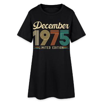 Décembre 1975 Anniversaire Vintage Rétro Cadeau - Robe T-shirt Femme - noir - Devant