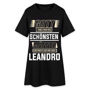 Leandro le plus bel homme façonné par Dieu Design - Robe T-shirt Femme - noir - Devant