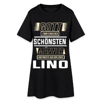 Lino le plus bel homme façonné par Dieu Design - Robe T-shirt Femme - noir - Devant