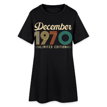 Décembre 1970 Anniversaire Vintage Rétro Cadeau - Robe T-shirt Femme - noir - Devant