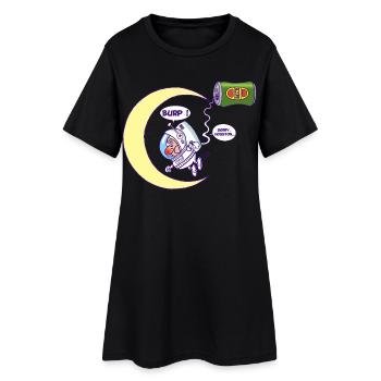 Astronaute et bière - Robe T-shirt Femme - noir - Devant