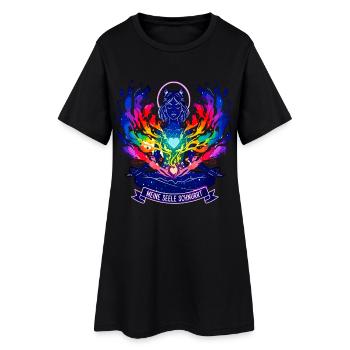 Mon âme ronronne - Yoga Chat Arc-en-ciel - Robe T-shirt Femme - noir - Devant