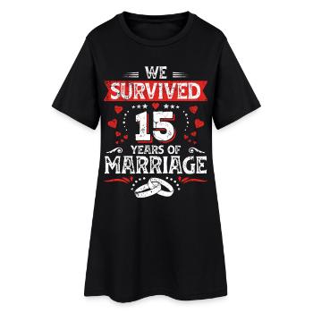 Millésime 15 ans anniversaire de mariage - Robe T-shirt Femme - noir - Devant
