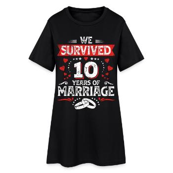 Vintage 10ème Mariage Anniversaire couple mariage - Robe T-shirt Femme - noir - Devant