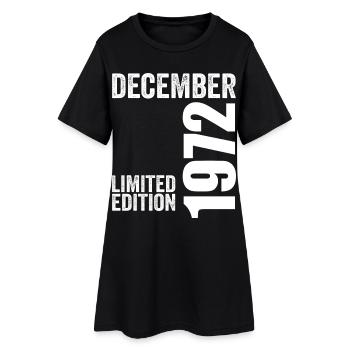 Cadeau Anniversaire Rétro - Décembre 1972 - Robe T-shirt Femme - noir - Devant