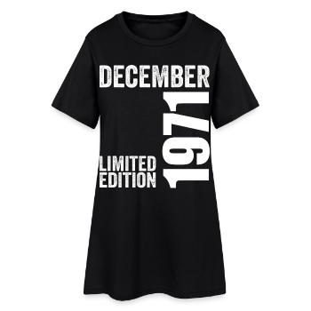 Cadeau Anniversaire Rétro - Décembre 1971 - Robe T-shirt Femme - noir - Devant