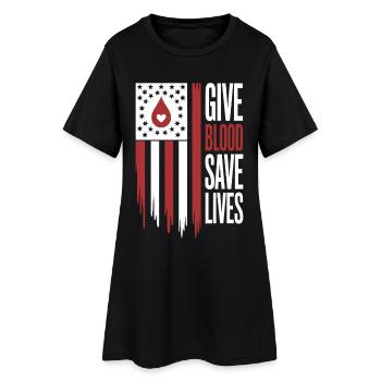 Donneur de sang Don de sang - Robe T-shirt Femme - noir - Devant