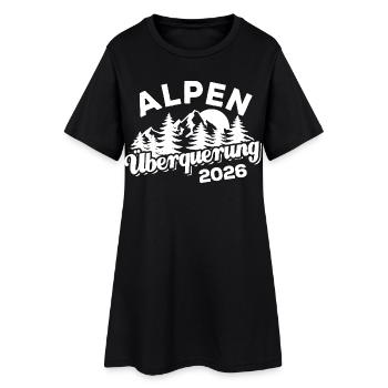 Alpen Überquerung 2026 - Wandern - Frauen T-Shirt-Kleid - Schwarz - Vorne