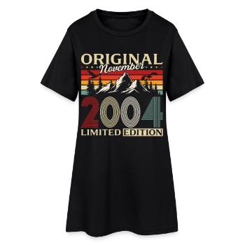 21. Geburtstag Original November Jahrgang 2004 - Frauen T-Shirt-Kleid - Schwarz - Vorne
