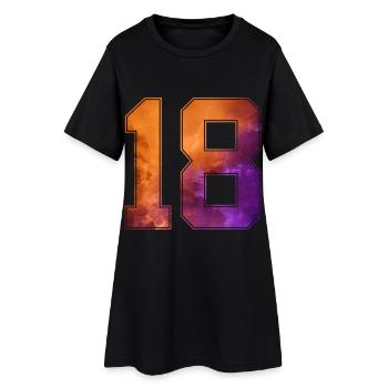 NON. 18 NUMÉRO 18 COLLÈGE 18E ANNIVERSAIRE - Robe T-shirt Femme - noir - Devant