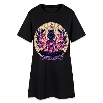 Mon âme ronronne - Chat mystique - Robe T-shirt Femme - noir - Devant