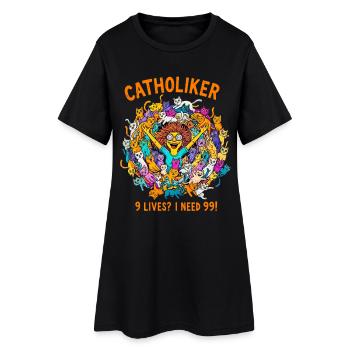 Catzoholic - Juste un chat de plus ! - Robe T-shirt Femme - noir - Devant