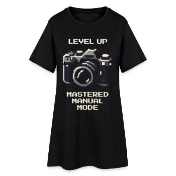 Level Up | Manual mode mastered, ISO aperture - Women’s T-Shirt Dress - black - Front