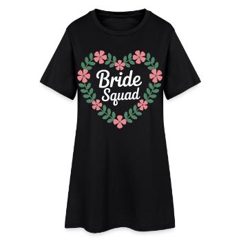 Bride Squad Fleur Coeur - Robe T-shirt Femme - noir - Devant