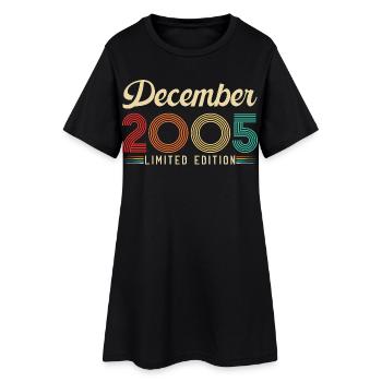20 Ans Anniversaire Cadeau Né en Décembre 2005 - Robe T-shirt Femme - noir - Devant