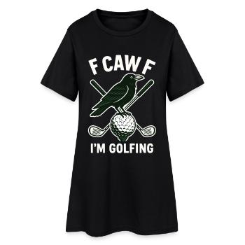 F Caw F Je joue au golf Drôle de conception de golf - Robe T-shirt Femme - noir - Devant