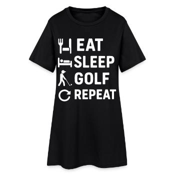 Eat Sleep Golf Repeat Funny Golf Player Design - Women’s T-Shirt Dress - black - Front