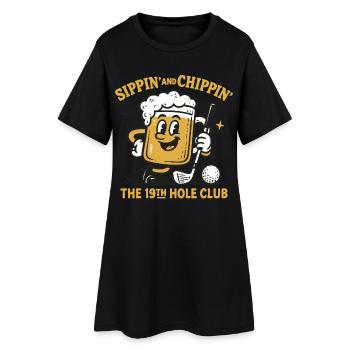 Siroter et chippin' Le plaisir du 19th Hole Club - Robe T-shirt Femme - noir - Devant