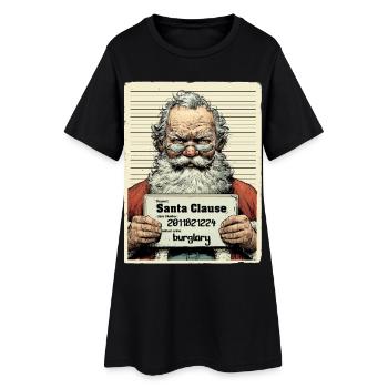 Le Père Noël arrêté - Robe T-shirt Femme - noir - Devant