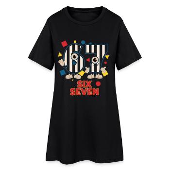 6 7 Drôle Carnaval Costume Carnaval Dire - Robe T-shirt Femme - noir - Devant