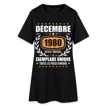 Décembre 1980 Anniversaire - Nées En Décembre 1980 - Robe T-shirt Femme - noir - Devant