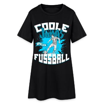 Coole Jungs Spielen Fußball - Frauen T-Shirt-Kleid - Schwarz - Vorne