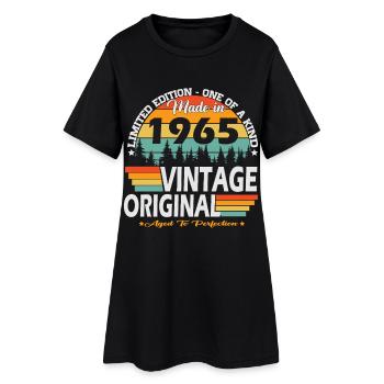 Vintage_1965_Jahrgang_geboren_Retro_Geburtstag_ - Frauen T-Shirt-Kleid - Schwarz - Vorne