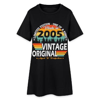 Vintage_2005_Jahrgang_geboren_Retro_Geburtstag_ - Frauen T-Shirt-Kleid - Schwarz - Vorne