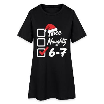6 7 Checkliste Weihnachten Lustig Geschenk - Frauen T-Shirt-Kleid - Schwarz - Vorne