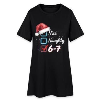 Nice Naughty 6-7  - Frauen T-Shirt-Kleid - Schwarz - Vorne