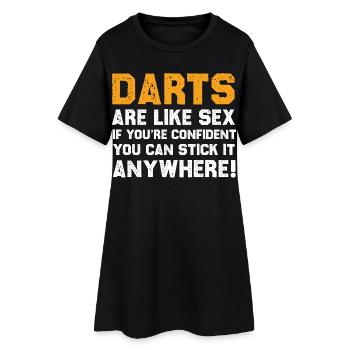 Drôle de fléchettes citation chemise - Robe T-shirt Femme - noir - Devant