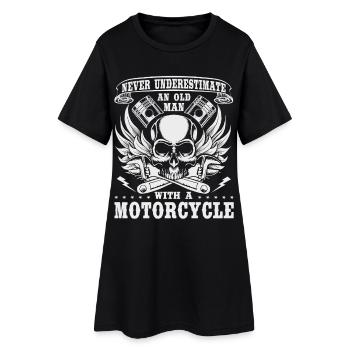 Bikers Never underestimate an old man - Women’s T-Shirt Dress - black - Front