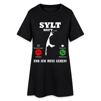 Vacances à la mer du Nord QUAND SYLT APPELLE DRÔLE - Robe T-shirt Femme - noir - Devant