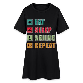 Manger Dormir Répéter le ski - Robe T-shirt Femme - noir - Devant