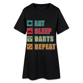 Manger des fléchettes pour dormir répéter - Robe T-shirt Femme - noir - Devant