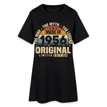 Vintage 1956 Born Original Birthday Gift - Women’s T-Shirt Dress - black - Front