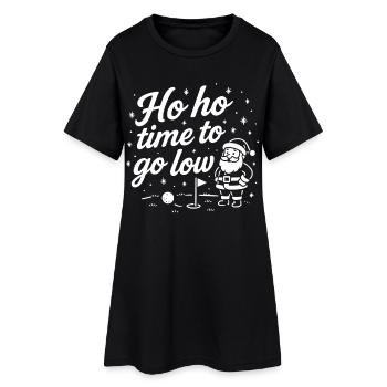 Ho Ho Time To Go Low Drôle Golf Vacances Tee - Robe T-shirt Femme - noir - Devant
