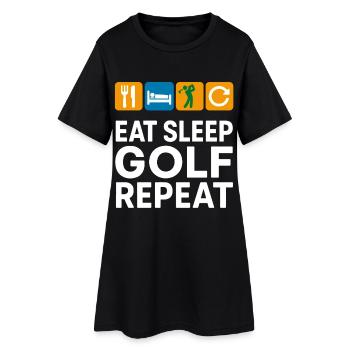 Manger Dormir Golf Répéter Golfeur drôle - Robe T-shirt Femme - noir - Devant