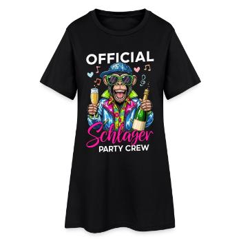 Official Schlager Party Crew - Frauen T-Shirt-Kleid - Schwarz - Vorne