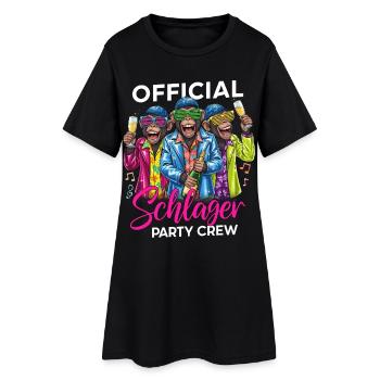 Official Schlager Party Crew - Frauen T-Shirt-Kleid - Schwarz - Vorne
